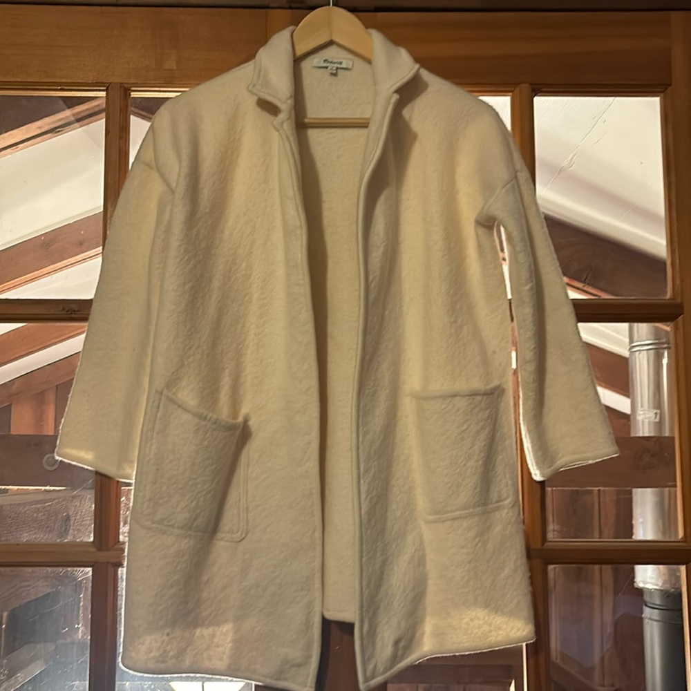 Madewell Merino Wool Cream Coat